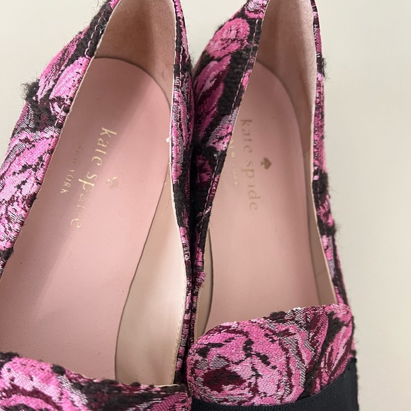kate spade new york corina brocade pink and black loafers - Picture 8 of 10
